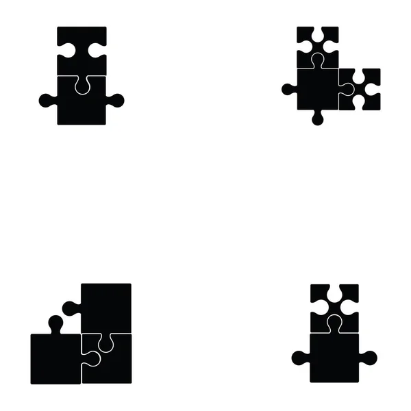 Puzzle icono conjunto — Vector de stock