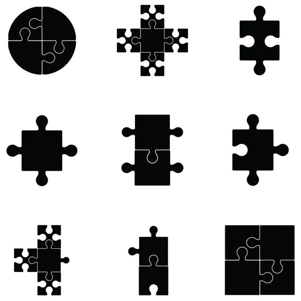 Puzzle icono conjunto — Vector de stock