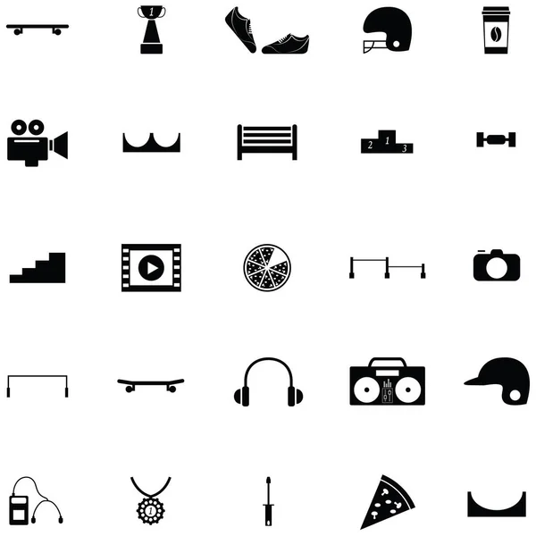 Conjunto de iconos de monopatín — Archivo Imágenes Vectoriales
