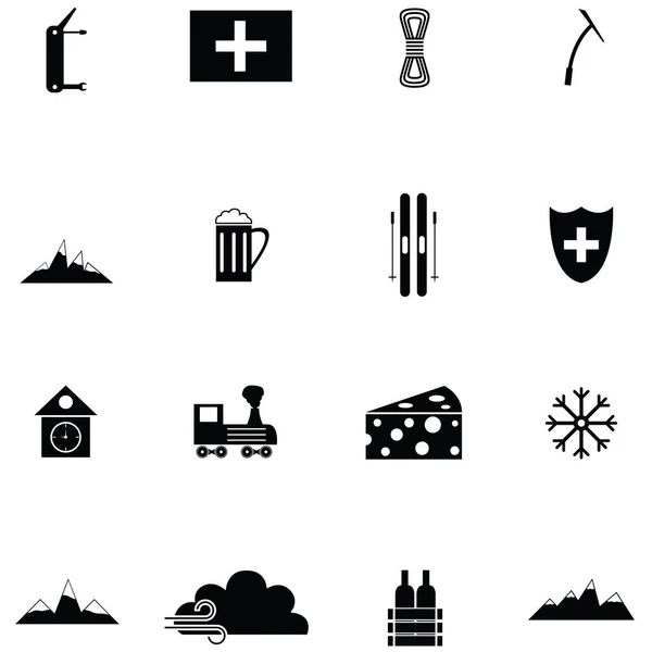 Switzerland ensemble d'icônes — Image vectorielle