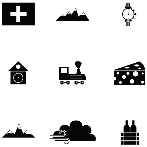 Conjunto de iconos Suiza — Archivo Imágenes Vectoriales