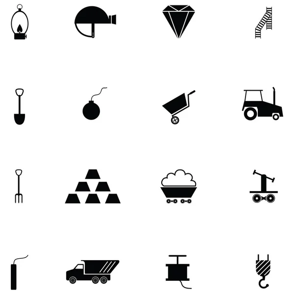 Mining icon set — Stock Vector