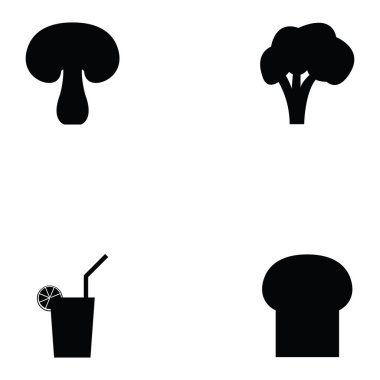 Sağlıklı gıda simge seti