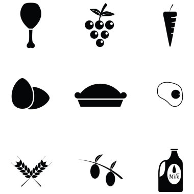 Sağlıklı gıda simge seti