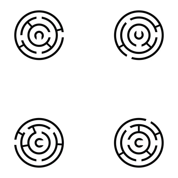 Laberinto icono conjunto — Archivo Imágenes Vectoriales