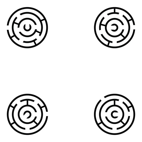 Set icona labirinto — Vettoriale Stock