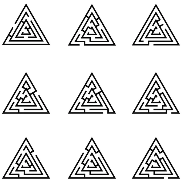 Labyrinth-Symbol gesetzt — Stockvektor