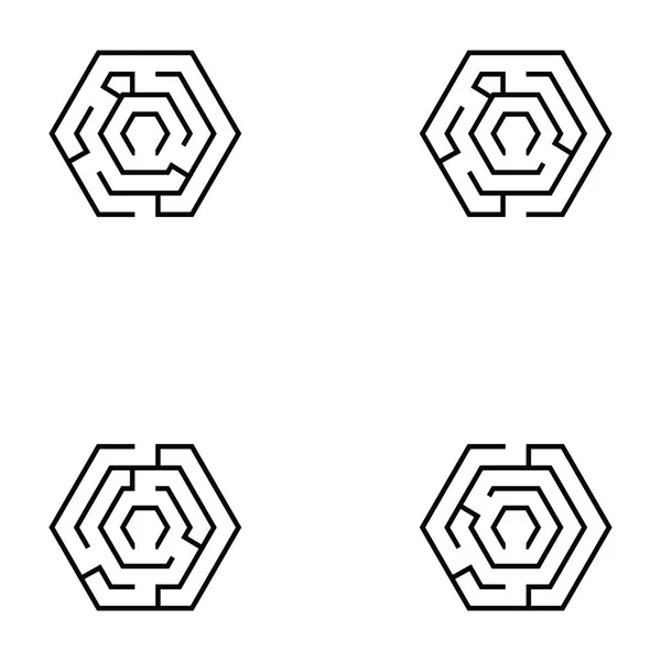 Laberinto icono conjunto — Archivo Imágenes Vectoriales