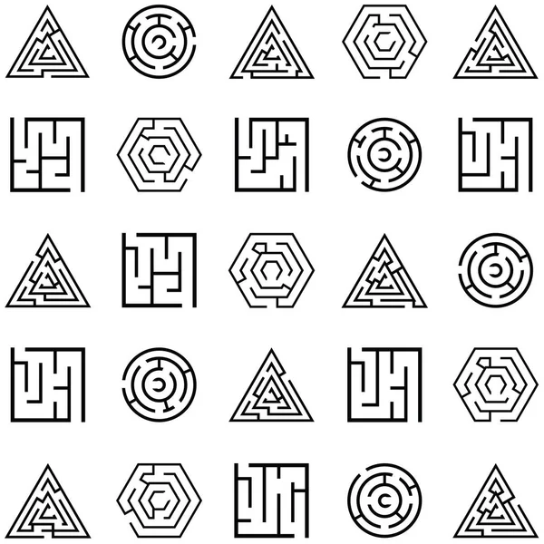 Labyrinth-Symbol gesetzt — Stockvektor