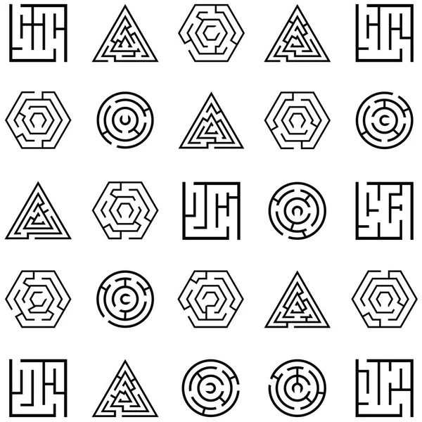 Labyrinth-Symbol gesetzt — Stockvektor