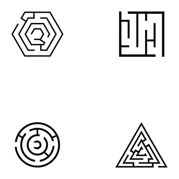 Labyrinth-Symbol gesetzt — Stockvektor