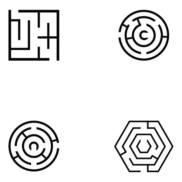 Labyrinth-Symbol gesetzt — Stockvektor