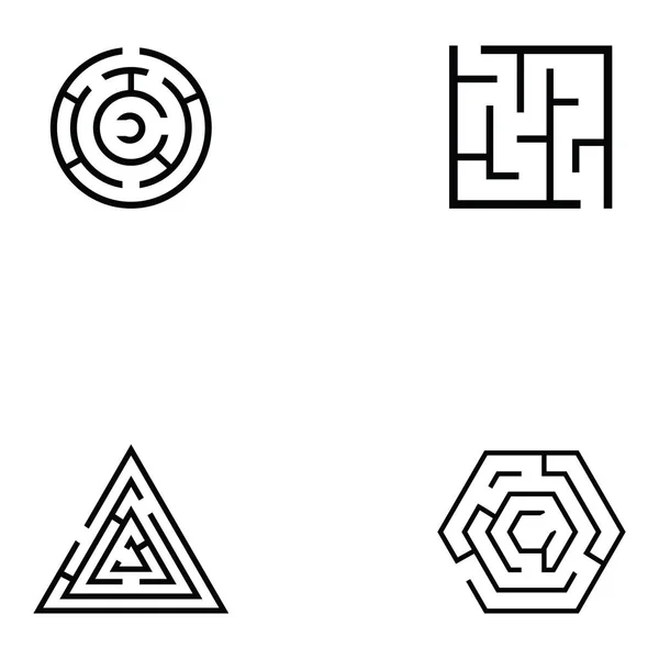 Labyrinth-Symbol gesetzt — Stockvektor