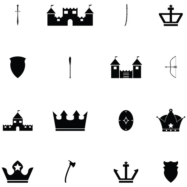 Icono medieval conjunto — Vector de stock