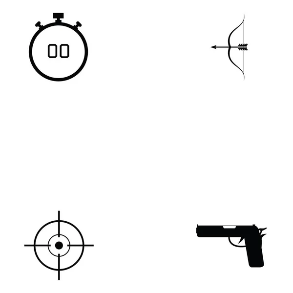 Conjunto de iconos de rango de disparo — Vector de stock