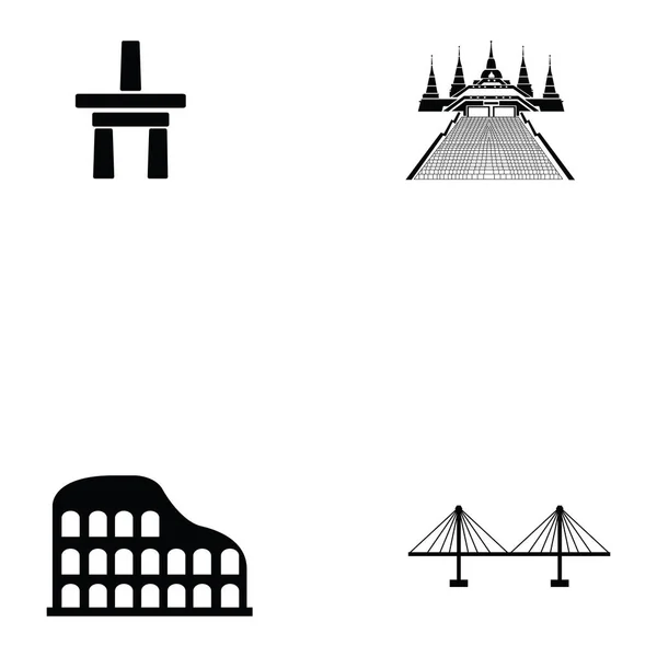 Emblèmes du monde icône ensemble — Image vectorielle