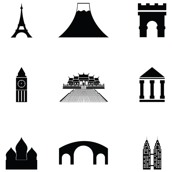 Emblèmes du monde icône ensemble — Image vectorielle