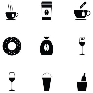 kafe simgesi seti