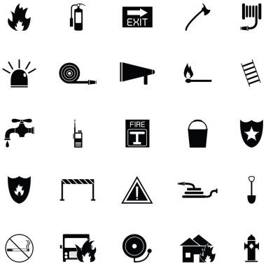 İtfaiyeci simgesi seti