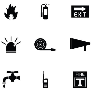 İtfaiyeci simgesi seti