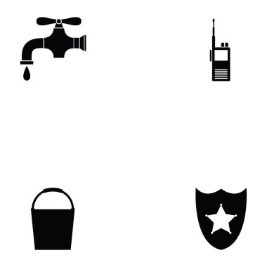 İtfaiyeci simgesi seti