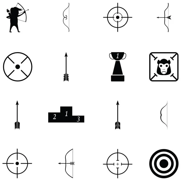 Jeu d'icônes de tir à l'arc — Image vectorielle