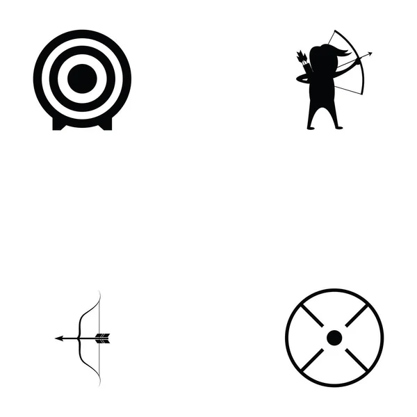 Symbolset für Bogenschießen — Stockvektor