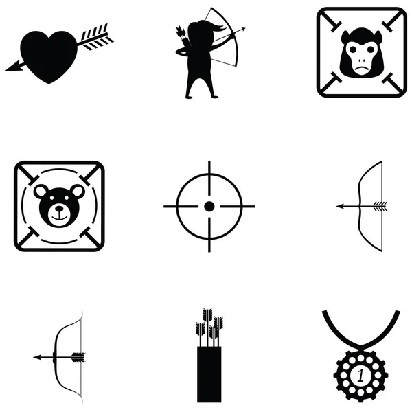 Conjunto de iconos de tiro con arco — Vector de stock