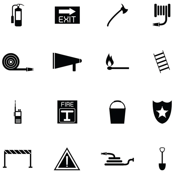 Brandweerpictogram ingesteld — Stockvector