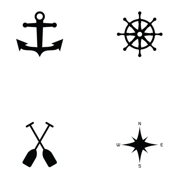 Set icona del porto — Vettoriale Stock