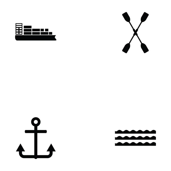 Puerto icono conjunto — Vector de stock