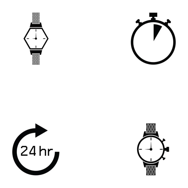 Uhrensymbole gesetzt — Stockvektor