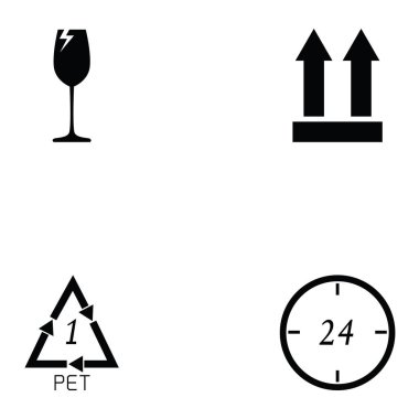 Ambalaj simgeleri simge seti