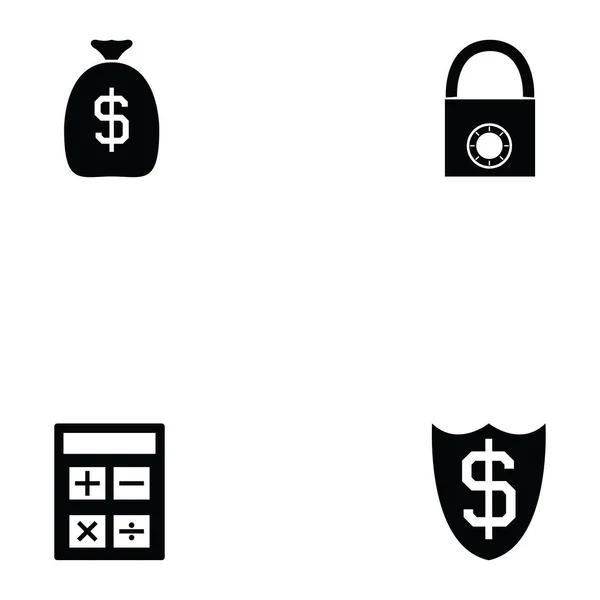 Banco icono conjunto — Vector de stock