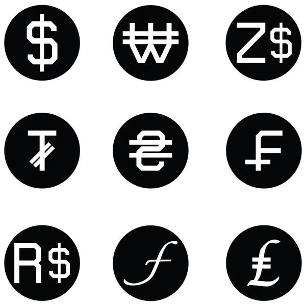 Currency icon set — Stock Vector