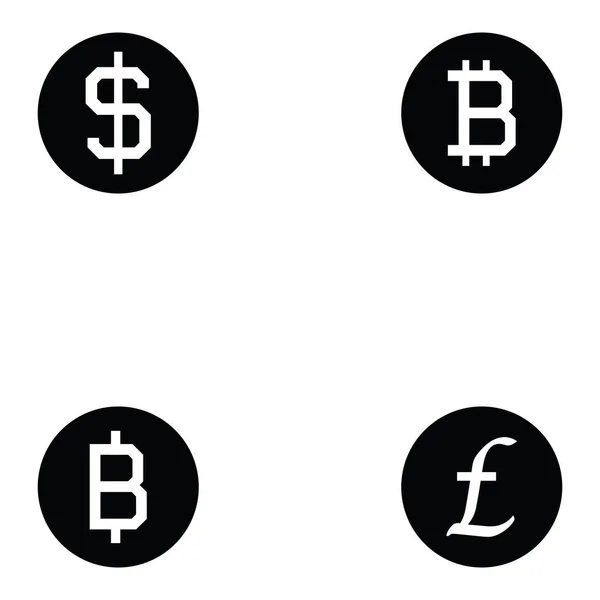 Para birimi Icon set — Stok Vektör