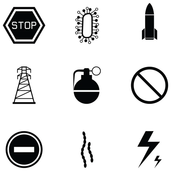 Danger icon set — Stock Vector