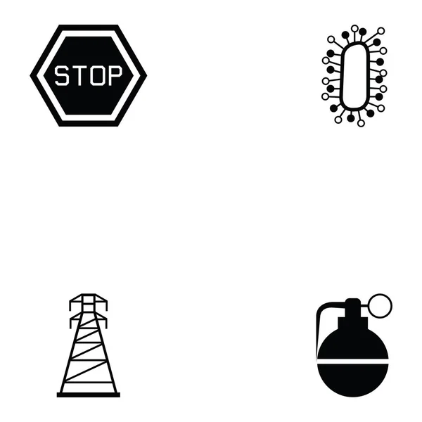 Danger icon set — Stock Vector