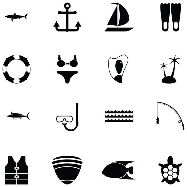 Juego de iconos de buceo — Vector de stock