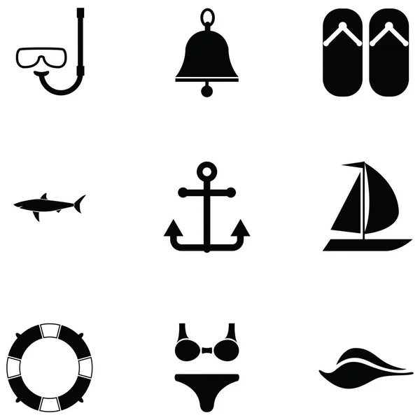 Juego de iconos de buceo — Vector de stock