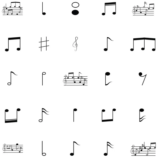Conjunto de ícone notas de música — Vetor de Stock