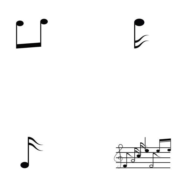 Note de musique icône ensemble — Image vectorielle