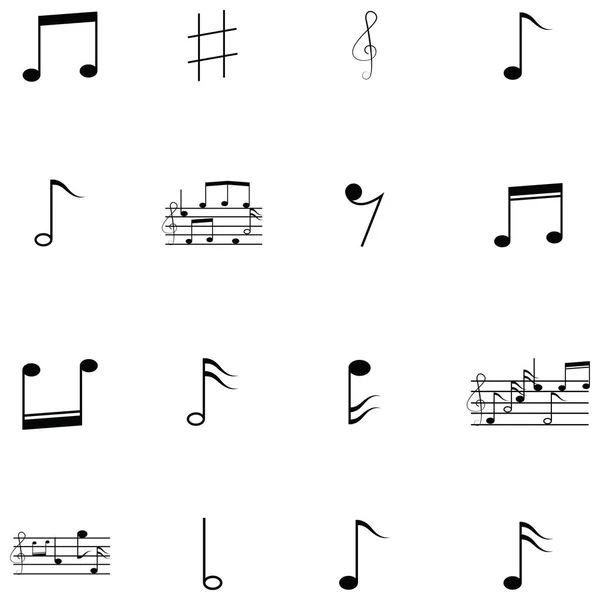 Conjunto de ícone notas de música — Vetor de Stock