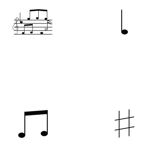 Música notas icono conjunto — Archivo Imágenes Vectoriales