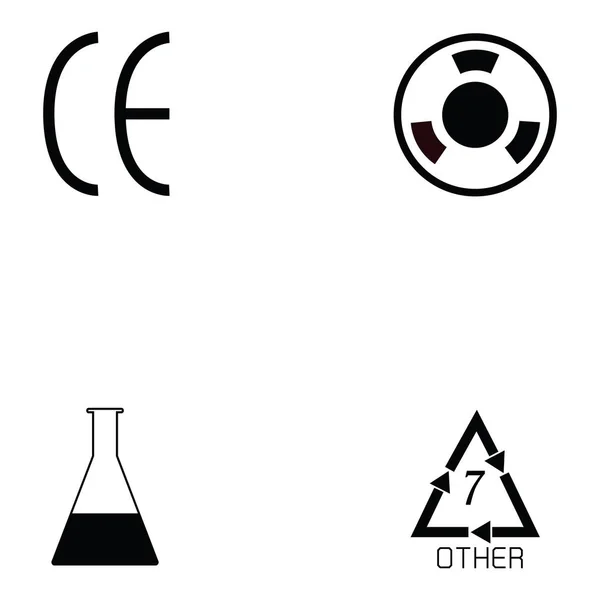 Icono de símbolos de embalaje conjunto — Vector de stock