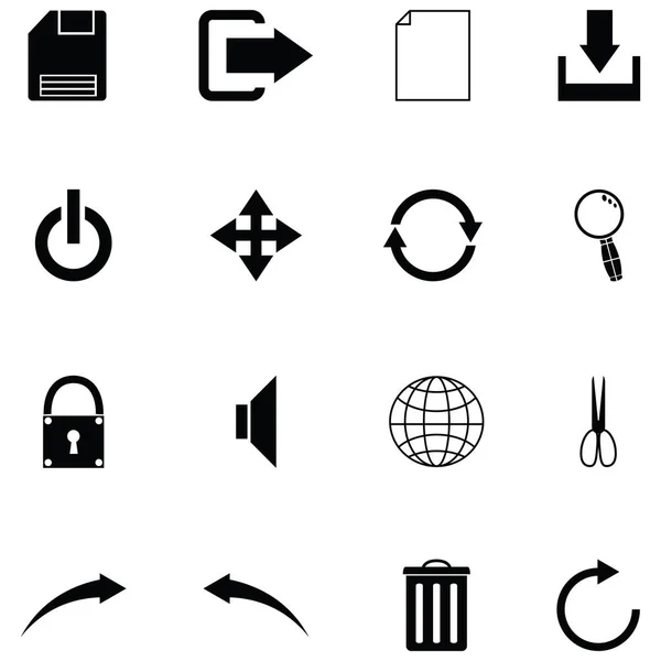 Set icona barra degli strumenti — Vettoriale Stock