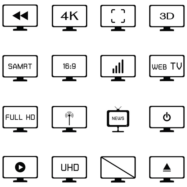 Conjunto de ícone de tv — Vetor de Stock