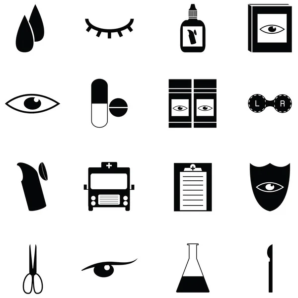 Набор икон глазного врача — стоковый вектор