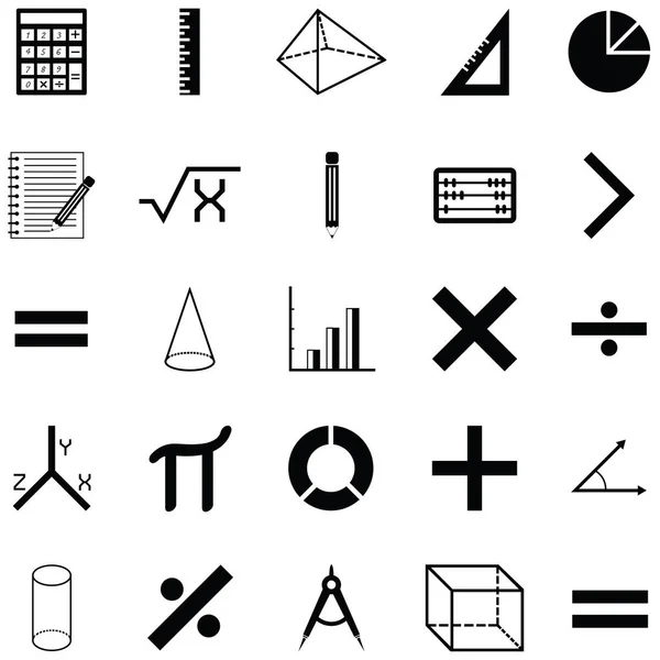 Conjunto de iconos matemáticos — Archivo Imágenes Vectoriales