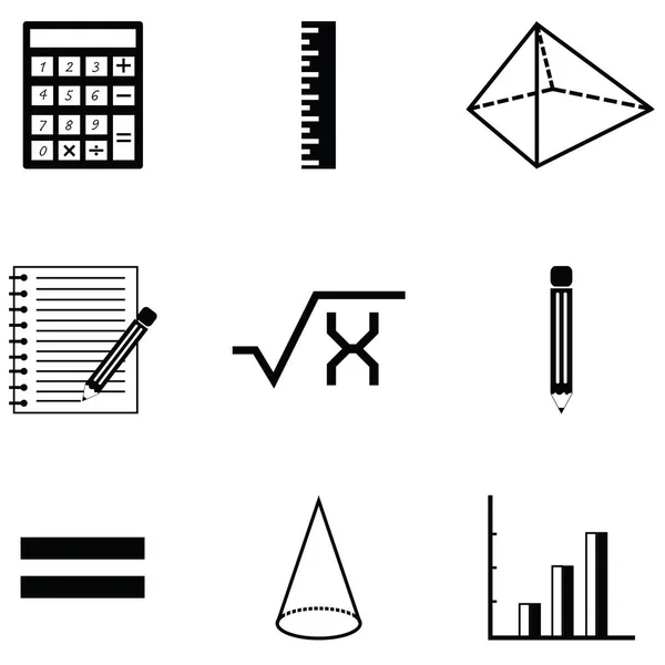 Ensemble d'icônes mathématiques — Image vectorielle